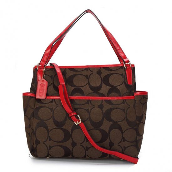 Coach Baby In Signature C Fabric Medium Brown Totes ANY | Coach Outlet Canada - Click Image to Close